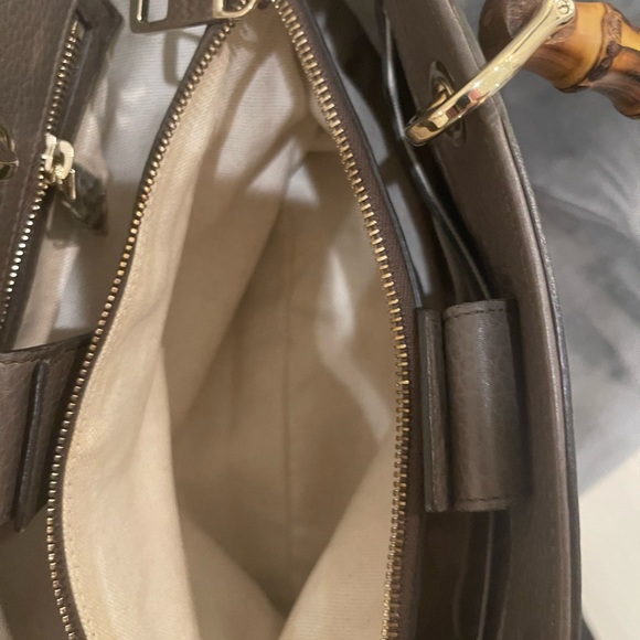 Gucci brown tote with bamboo handles!! Never used! NWOT - Picture 6 of 14